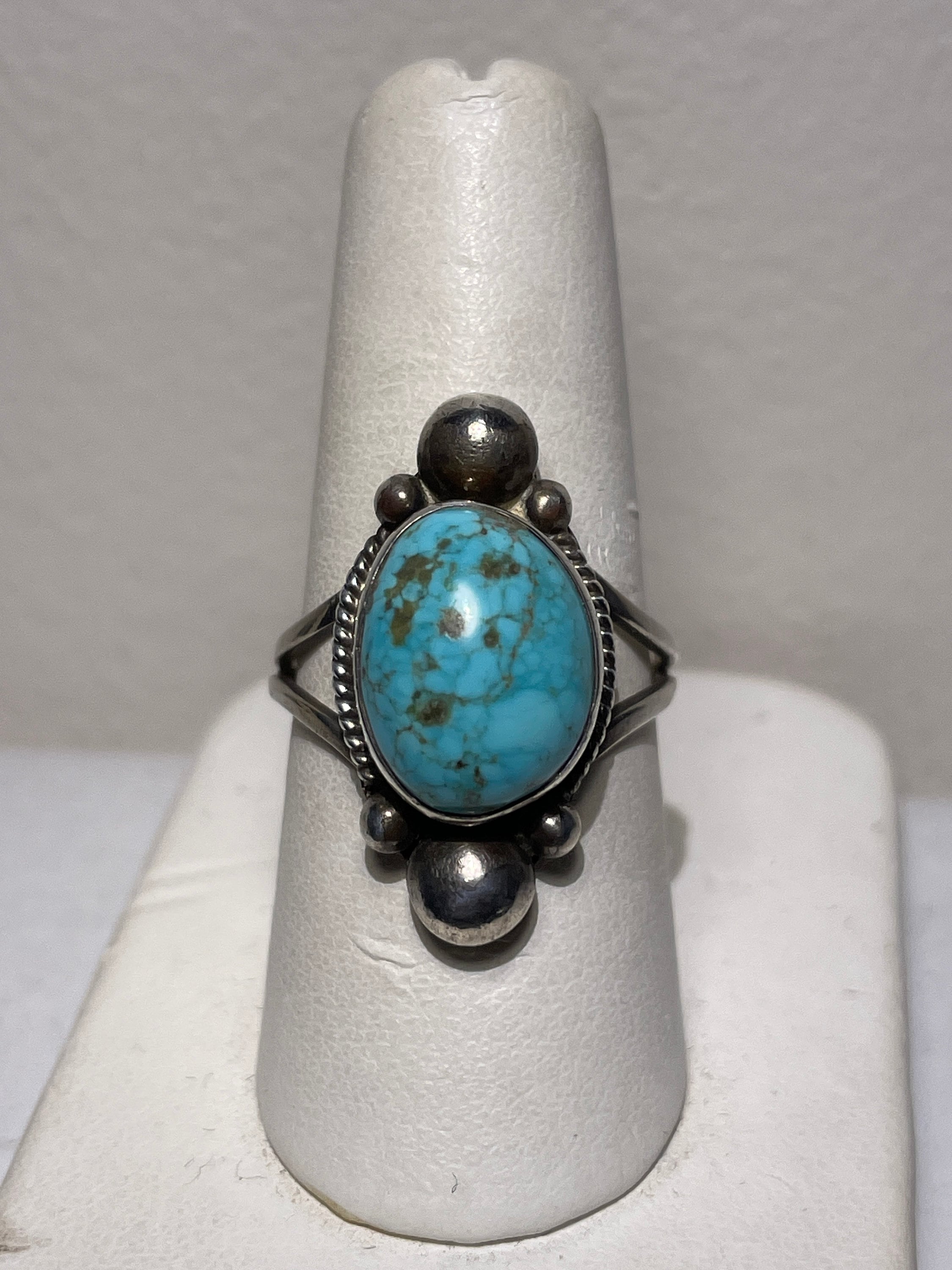 Sterling Silver Turquoise Ring by Cortez H Size 7.25 - Etsy Sterling Silver Turquoise Ring by Cortez H Size 7.25 - Etsy