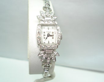 Platinum .50 Ct  Diamond Geneva Ladies Wristwatch