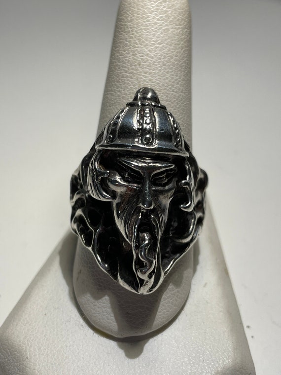 Fu Manchu Asian Character Sterling Silver Ring Si… - image 1