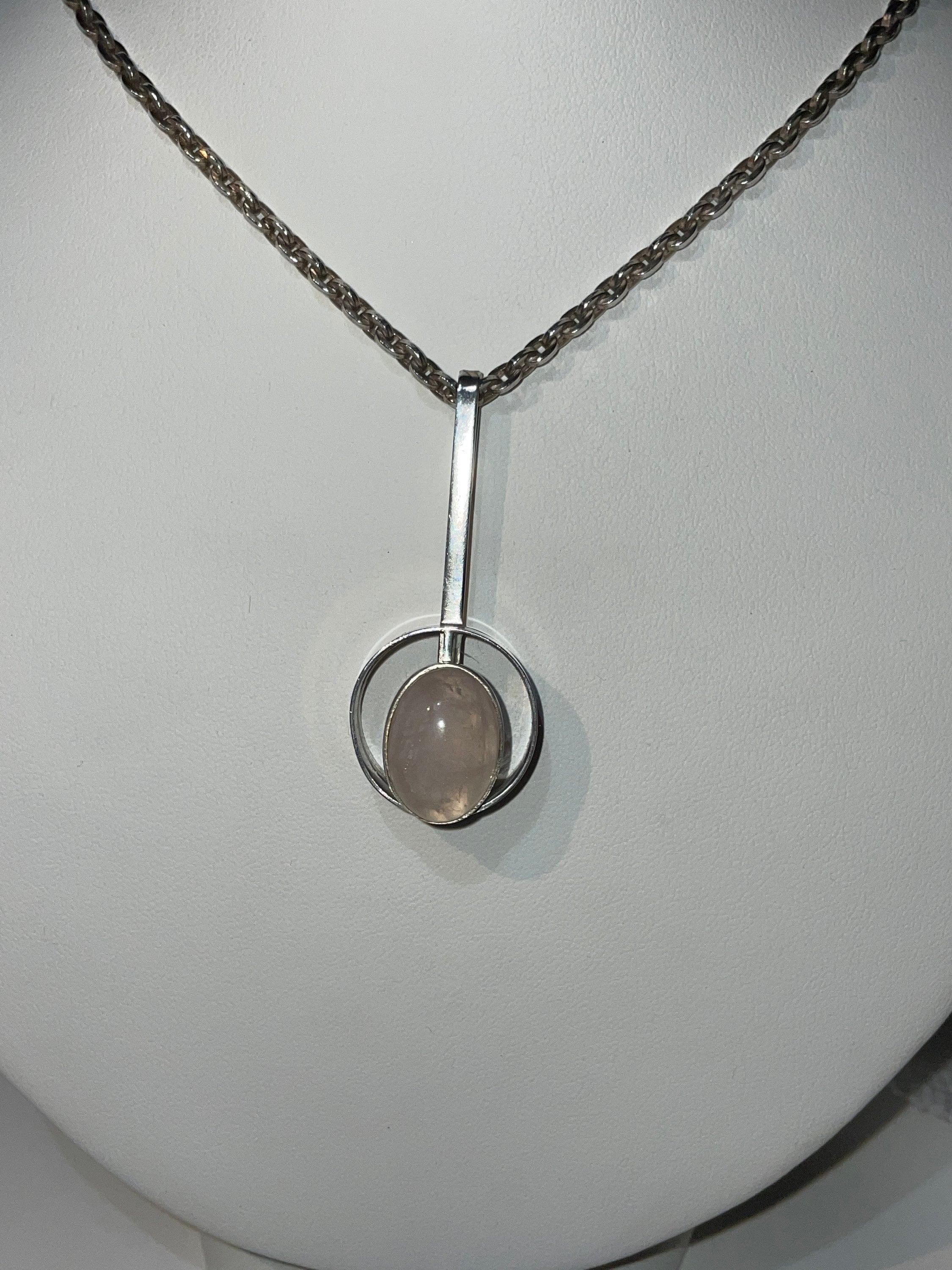 ジョージジェンセン ペンダント Dew Drop ローズクウォーツ シルバー