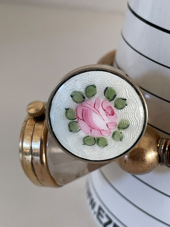 Vintage Guilloche Enamel Wrap Around Ladies Wrist… - image 9