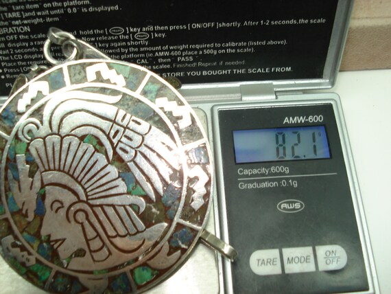 Antique Huge Sterling Silver Inliad Medallion Nec… - image 8