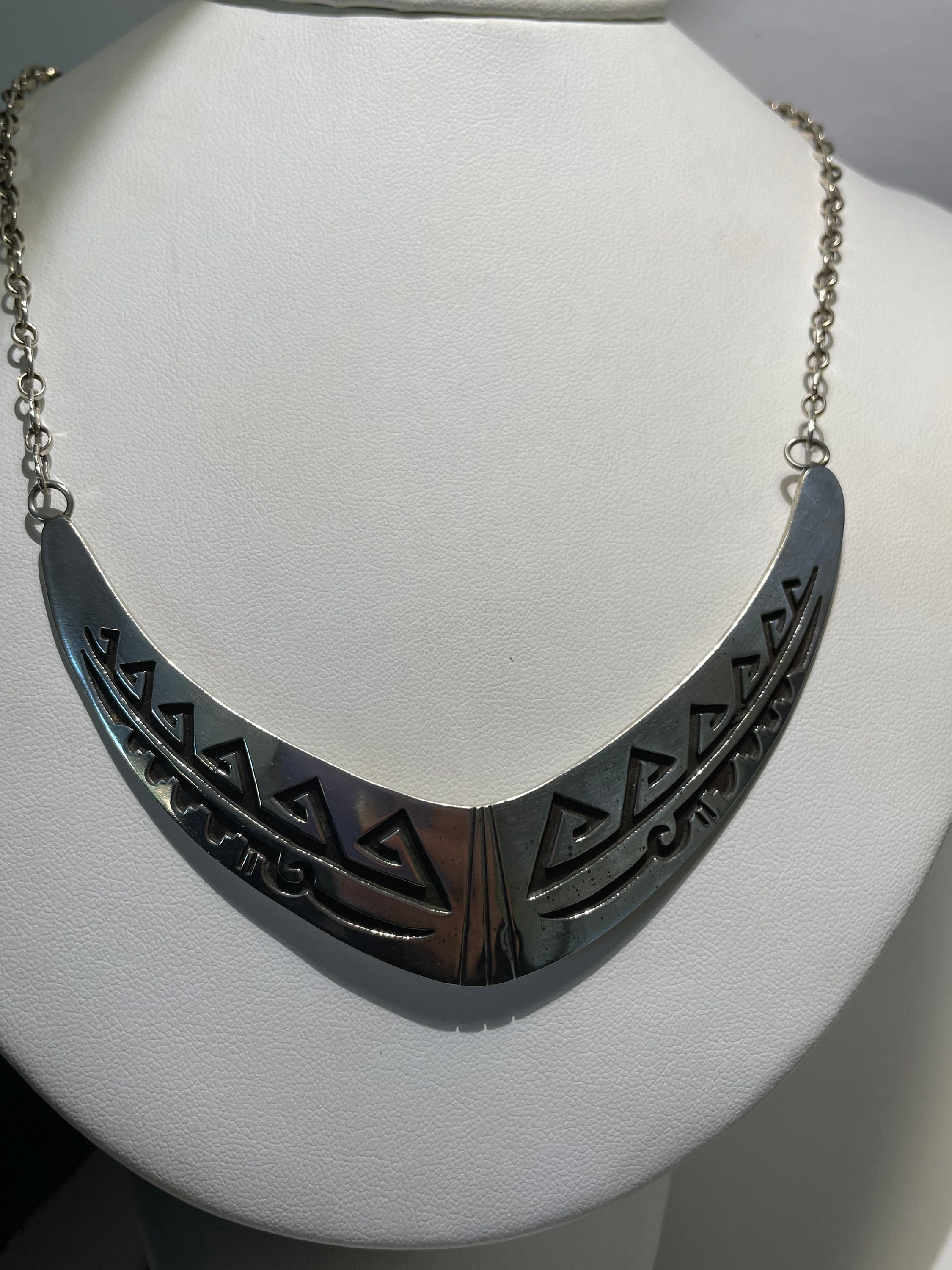 Rare Earlier Vintage Hopi Cleopatra Sterling Silver Native American Necklace Rare Earlier Vintage Hopi Cleopatra Sterling Silver Native American Necklace