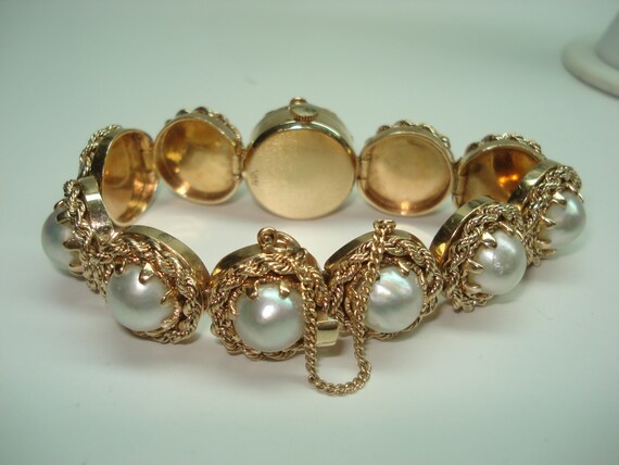 14 Kt Gold Art Deco Ladies Baroque Pearl Hidden F… - image 6