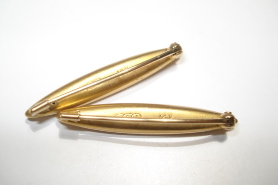 Victorian 14kt Gold Diaper Pins - image 2
