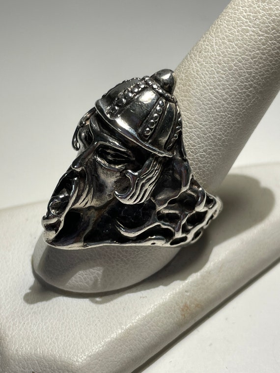 Fu Manchu Asian Character Sterling Silver Ring Si… - image 3