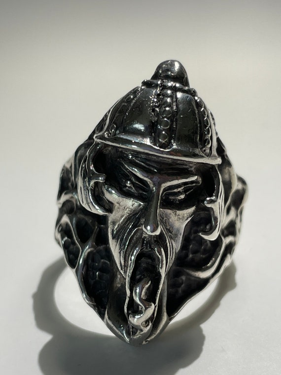 Fu Manchu Asian Character Sterling Silver Ring Si… - image 2