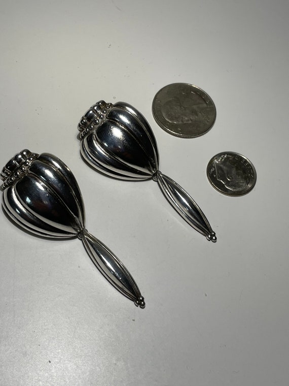 Modernist Sterling Silver Balloon Style Drop Earr… - image 3