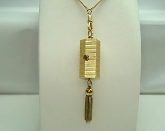 Peek a Boo Ladies Pendant  Sliding Watch by Kelbert Hand Winding Mechanical Runs Great