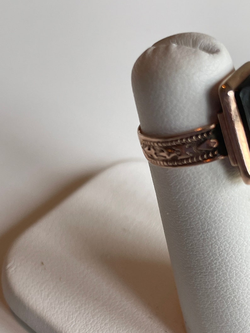 Victorian 10 kt Rose Gold Black Cameo Ring size 4 bild 6