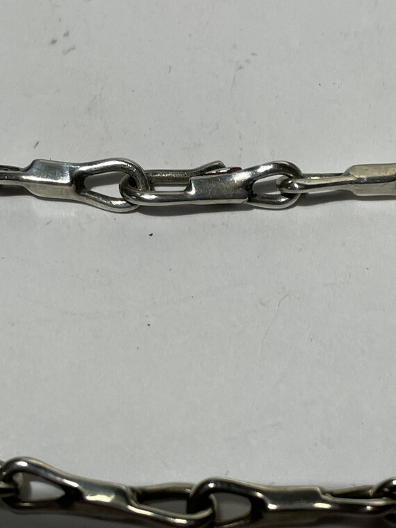 Modernist Sterling Silver Unique Link Necklace 24… - image 4