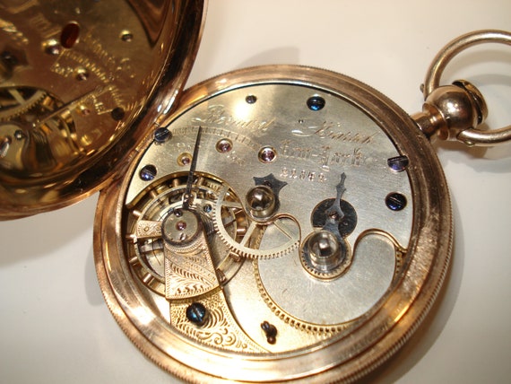 18 Kt Gold Antique 18 Size Hunt Case Pocket Watch… - image 4