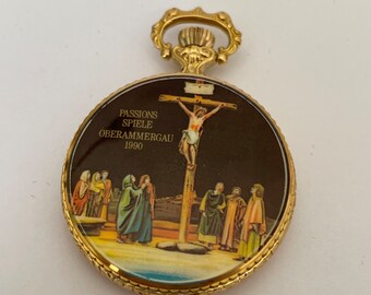 Bucherer Ladies Pendant Watch 1990 Passions Religious Scene