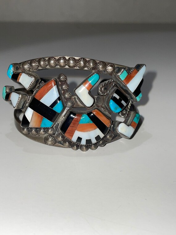 One Of Biggest And Best Vintage Zuni Kachian Turquoise Sterling Silver Bracelet One Of Biggest And Best Vintage Zuni Kachian Turquoise Sterling Silver Bracelet