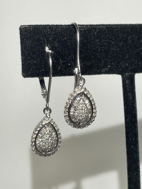 Macy s 14kt White Gold Teardrop Diamond Drop Earrings From the