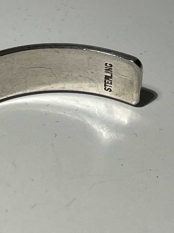 Sterling Silver Native American Cuff Bracelet - image 4