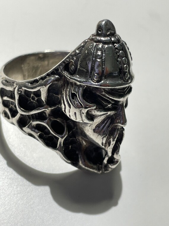 Fu Manchu Asian Character Sterling Silver Ring Si… - image 9