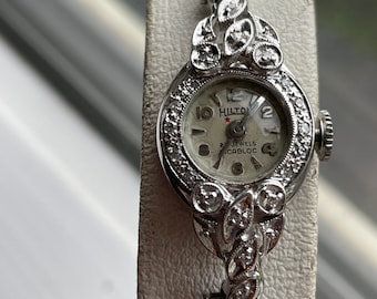Vintage Glycine 14K White Gold Diamond Ladies Cocktail Watch 17J Swiss Glycine Women Analog Wristwatches | eBay main image 3
