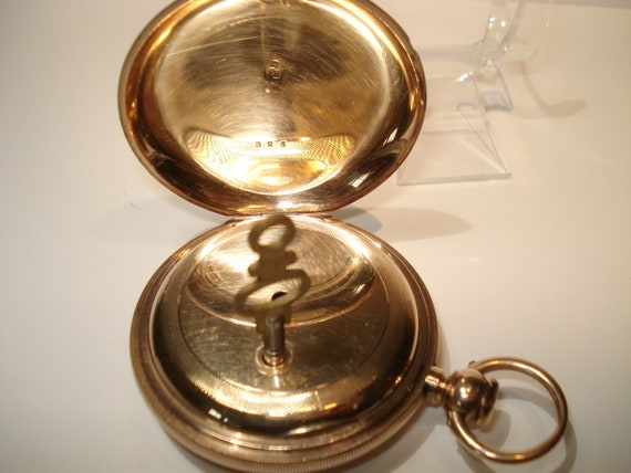 18 Kt Gold Antique 18 Size Hunt Case Pocket Watch… - image 6