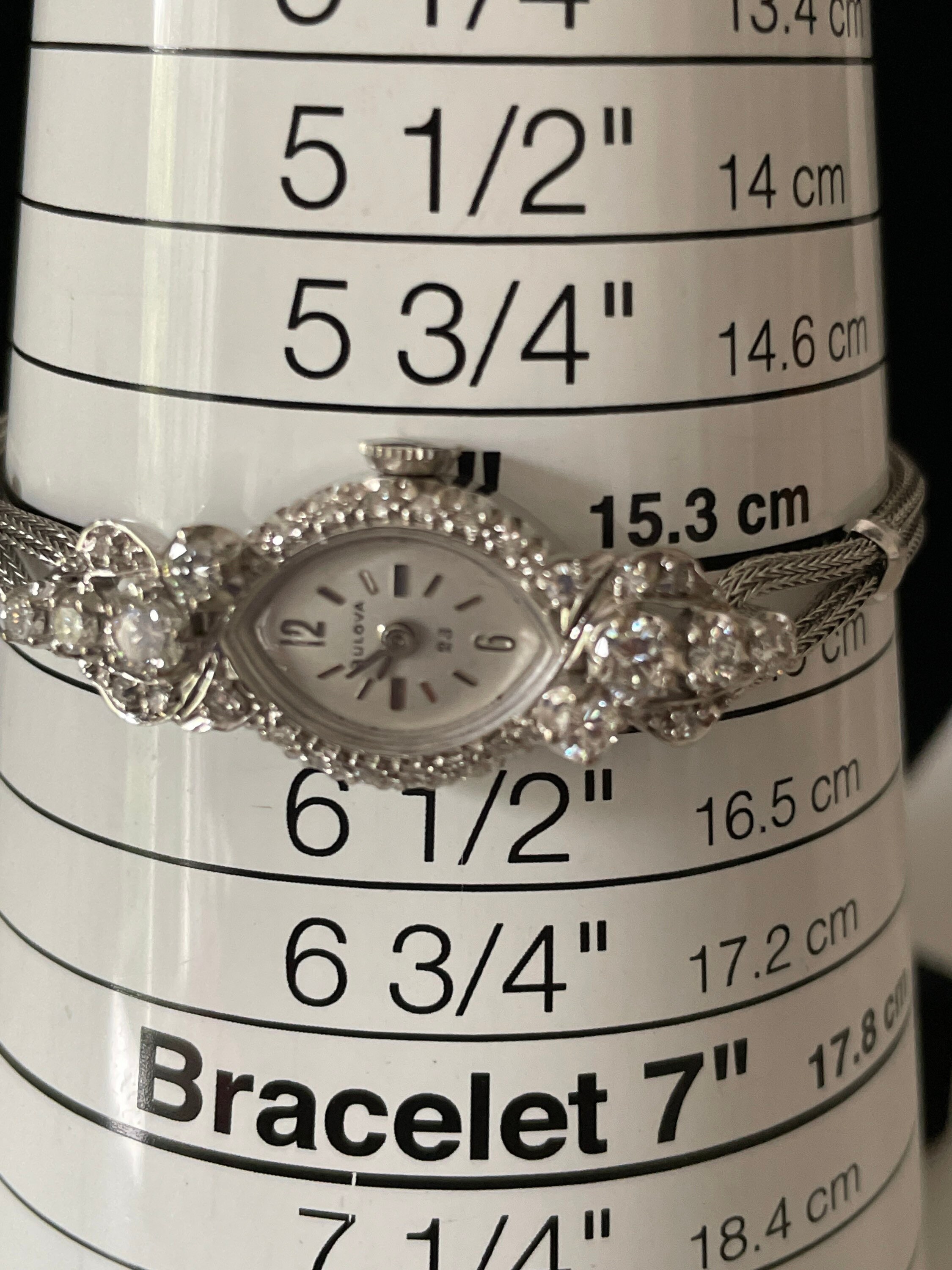 28 Diamond Bulova 14 Kt White Gold Ladies 23 Jewel Hand | Etsy