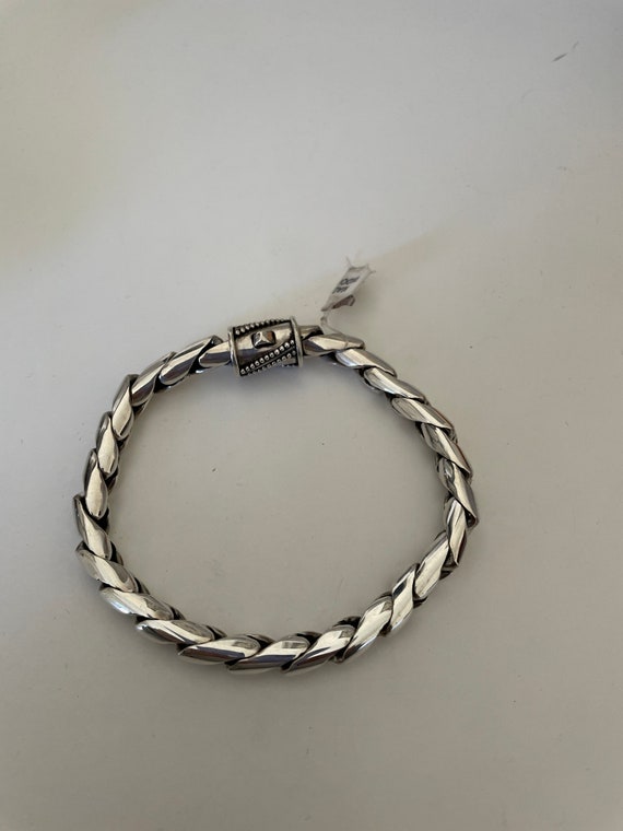 Bali Designer Sterling Silver Fancy Twisted Link … - image 1