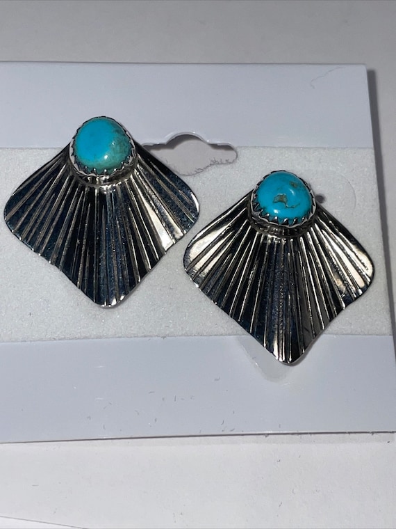 Navajo 925 Sterling Silver - Vintage Sawtooth Beze