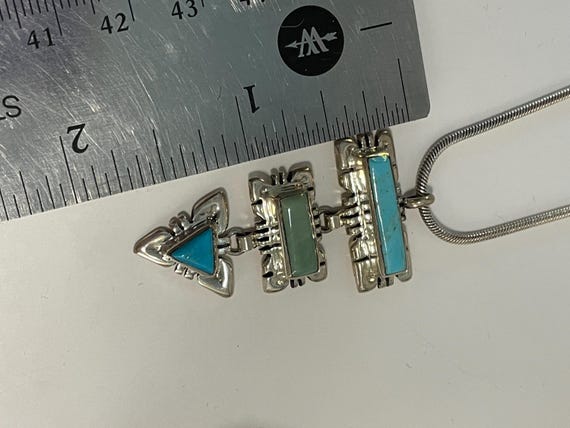 Sterling Silver Dangling Turquoise Southwestern D… - image 5