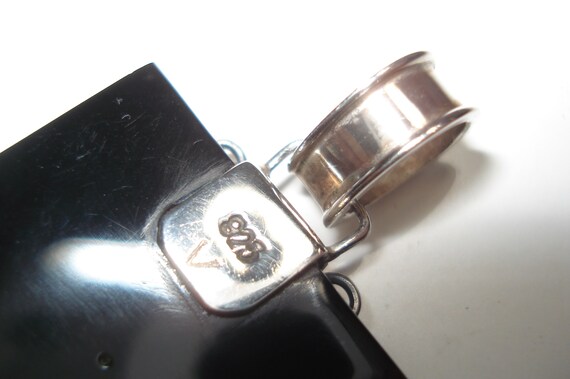 Vintage Abalone Sterling Silver Fancy Rectangular… - image 5