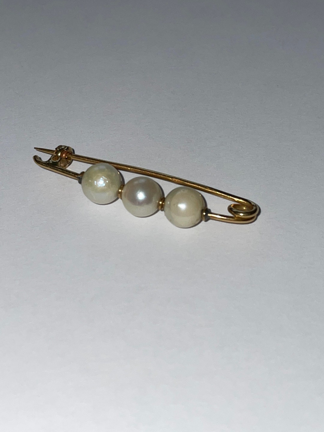 18kt Gold Victorian Pearl Pin: Antique Sweater or Diaper Pin - Etsy