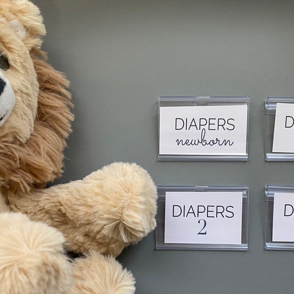 Diaper Size Tags | Nursery Organization | Changing Table Organizer