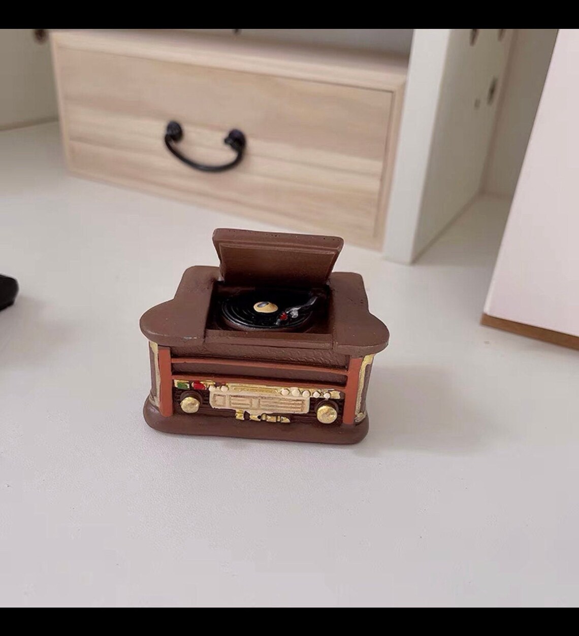 Dollhouse Miniature Resin Old Fashioned Record Player US Etsy