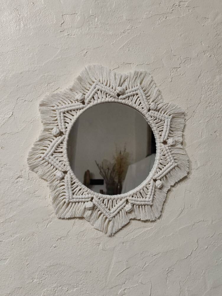 Miroir Macramé Personnalisable en Coton