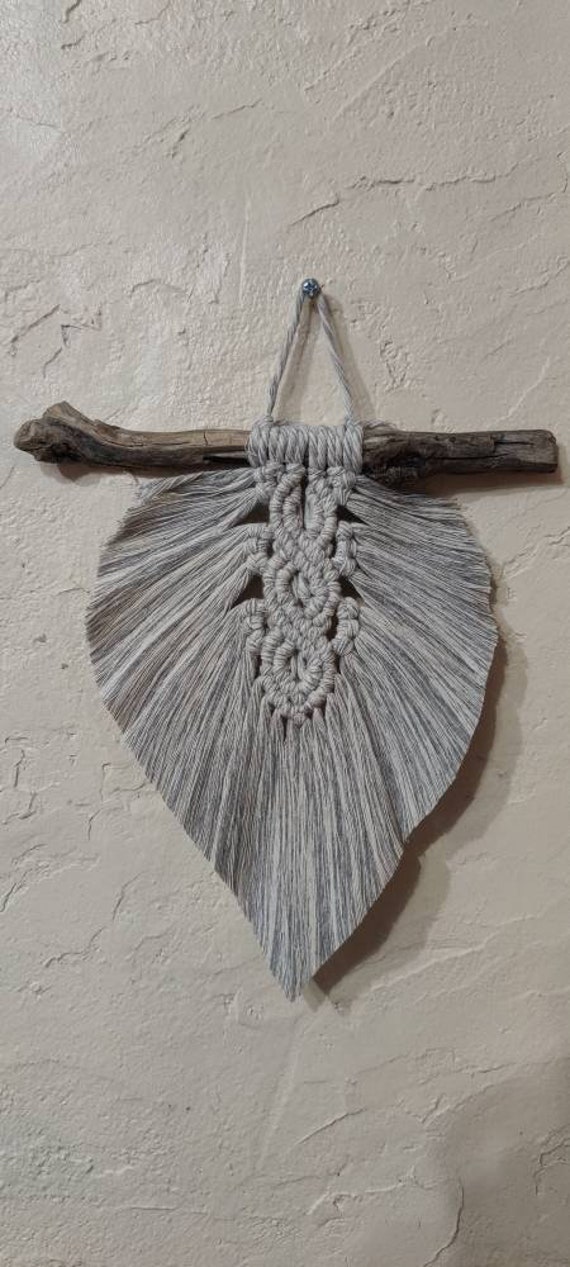 Décoration Murale Personnalisable Macramé en Forme de Feuille