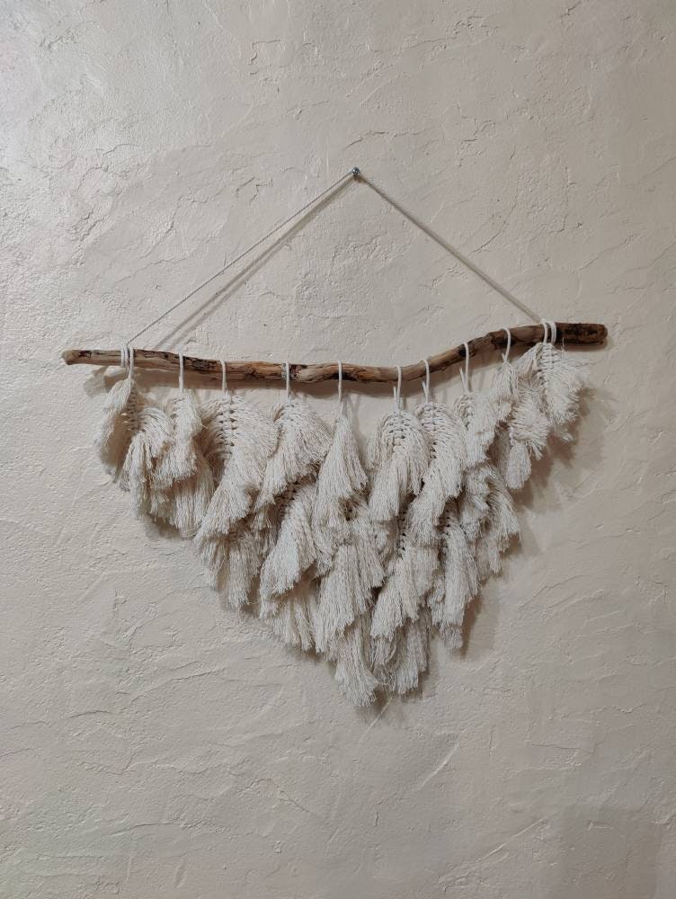 Macramé Feuille en Coton Fait Main