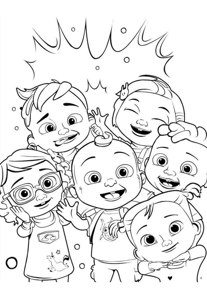 Cocomelon Friends Coloring Page Etsy