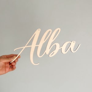 Wooden first name - Style Kids Handwritten 3 - Wall decoration for baby / child's room - First name or word cutout