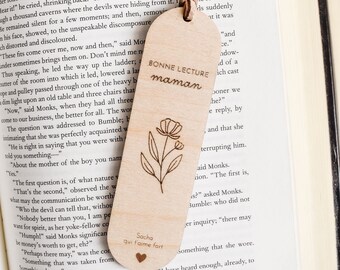 Customizable wooden bookmark - Personalized bookmark - Mom gift idea