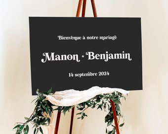 Panneau de Bienvenue Minimaliste - Panneau d'accueil mariage - Pancarte mariage plexiglas - Panneau mariage hiver