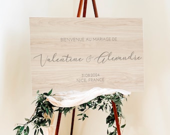 Willkommensschild zur Hochzeit - Willkommensschild aus Holz - Personalisiertes Hochzeitsschild