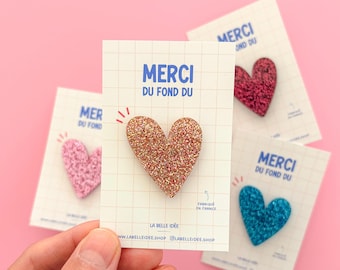 Glitter hartspeld | Eindejaarsgeschenk voor leraar, onderwijsassistent, oppas | Sprankelende broche