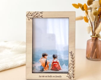 Spersonalizowana ramka na zdjęcia w stylu boho – personalizowana drewniana ramka na zdjęcia – prezent na Dzień Matki, dla mamy, babci