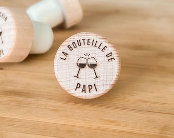Bouchon de bouteille personnalisable  - Bouchon de vin - Cadeau amateur de vin