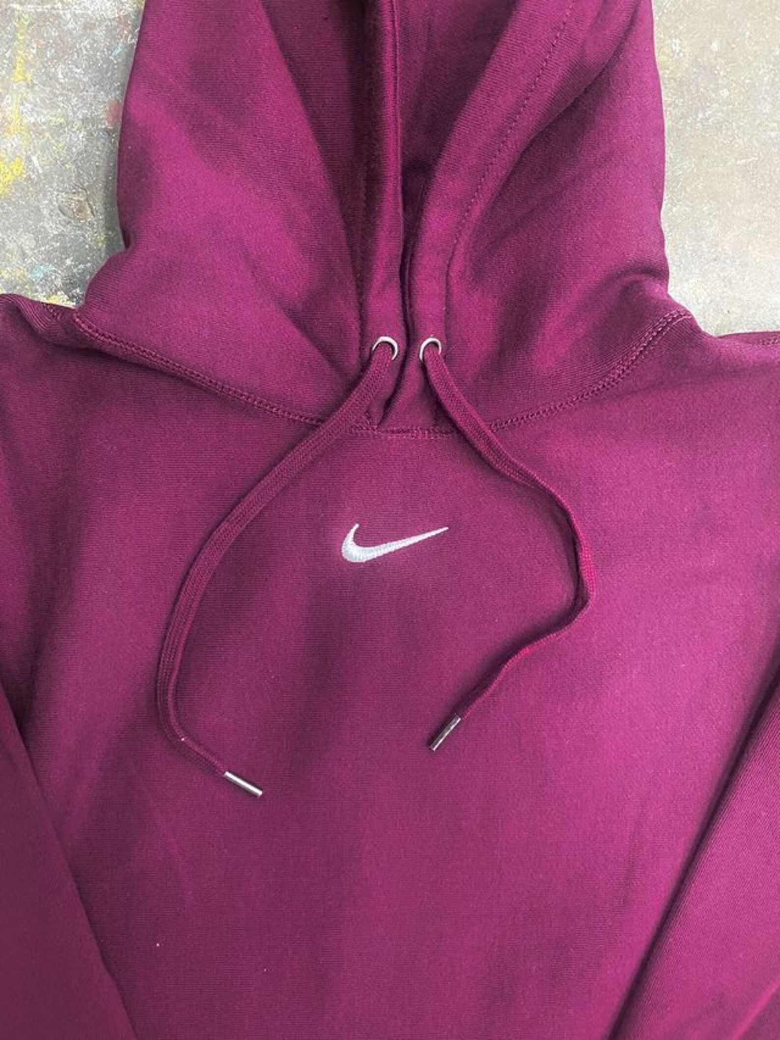Nike Center Swoosh Hoodie Maroon Etsy