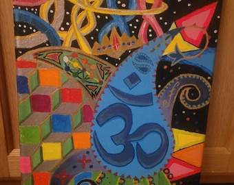 UV reactive canvas painting