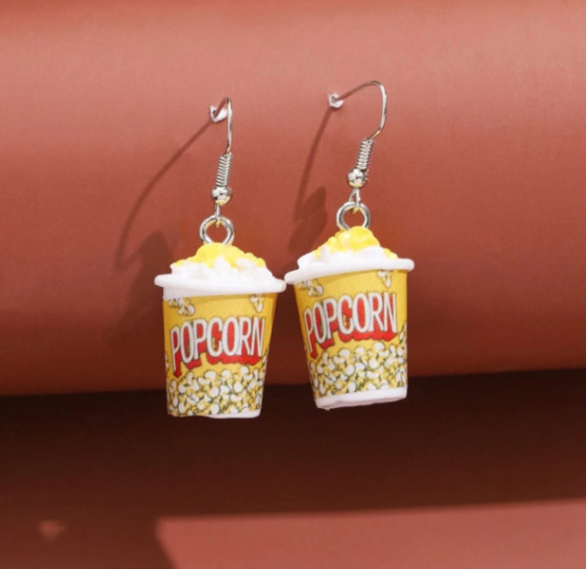 Popcorn Charm Drop Earrings. Fun Novelty Dangle Costume Etsy
