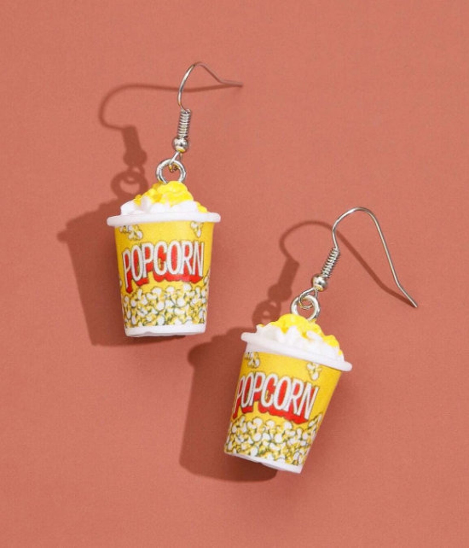 Popcorn Charm Drop Earrings. Fun Novelty Dangle Costume Etsy