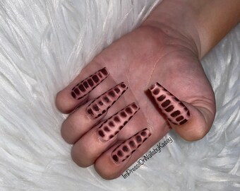 Nude Crocodile Nails - Etsy