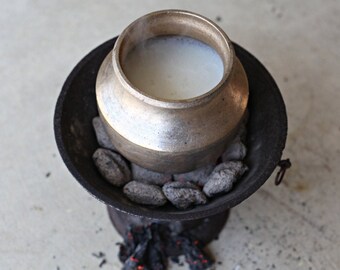 Traditional Cast Iron Kumatti Adupu,Kummiti Adduppu,Charcoal Tandur,Outdoor Tandoori,Coal Stove Pan,Compact Chulla,Burning Fire Pit Stove