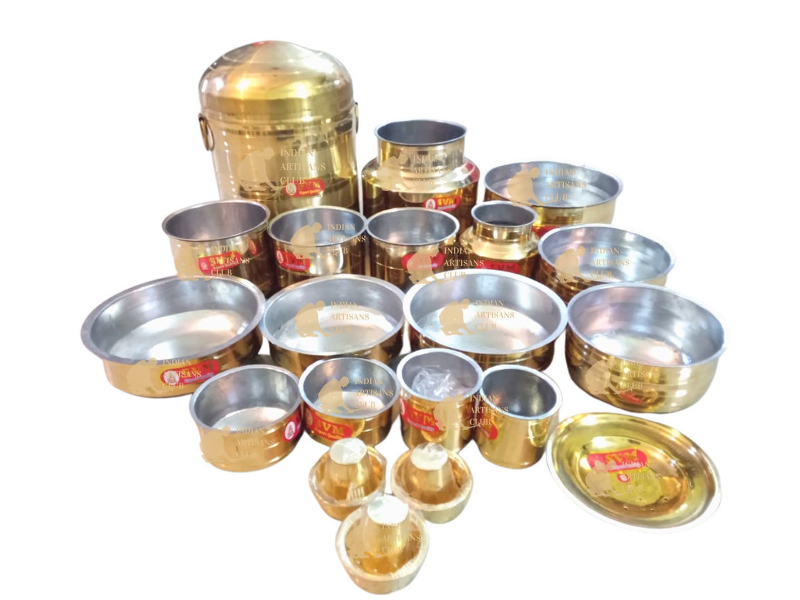Rail Adukku Set of 14 Piece Rail Pathrambrass Cookware Set Etsy