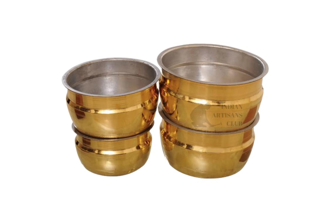 Buy Set of 4 Kumbakonam Brass Vena Vessel Tin Etsy